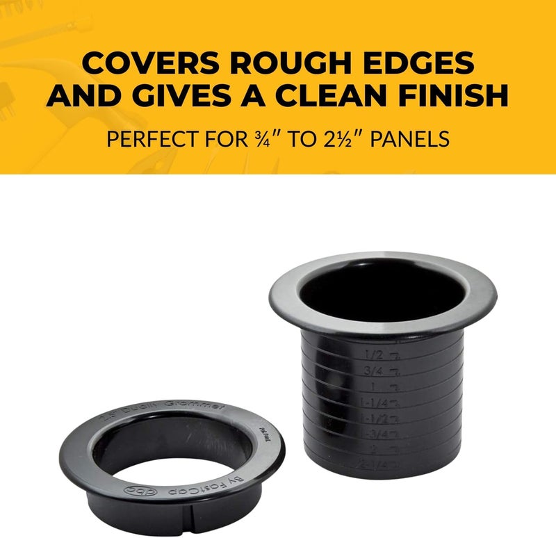 FastCap Dually Double-Sided Plastic Grommet - Black, 2.5 Inches - Image 2